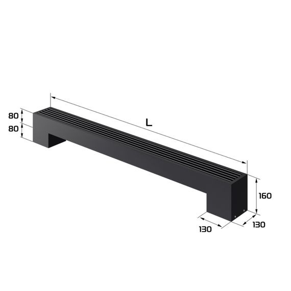 Конвектор напольный Royal Thermo STEP-80/130/1900-1-N-BL-LG-BL — (1)