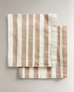 ZARA HOME САЛФЕТКА В ПОЛОСКУ (НАБОР ИЗ 2 ШТ.), СВЕТЛО-БЕЖЕВЫЙ