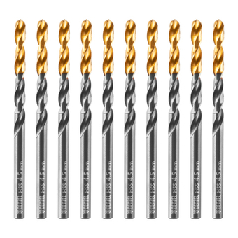 Сверло по металлу, 4,5 мм, HSS-Tin, Golden Tip, 10 шт. Denzel