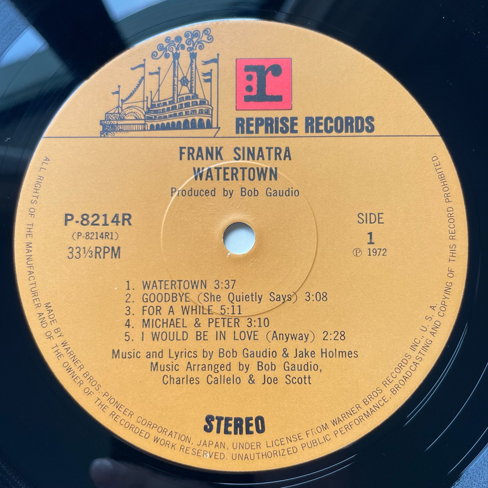 Винтажная виниловая пластинка LP Frank Sinatra Watertown (Япония 1972) (Оби)