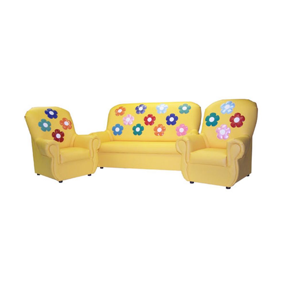 Комплект мягкой игровой мебели «Сказка люкс» Цветы желтый