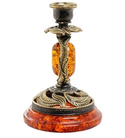 Народные промыслы AM-1938 Подсвечник «Подсвечник Ива» мал. (латунь, янтарь)