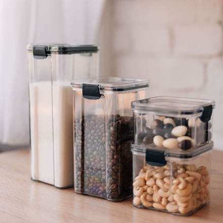 Контейнер с крышкой "два замка", Д90 Ш90 В95, 700 мл, прозрачный Muj-11