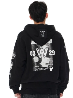 Худи на молнии с капюшоном с логотипом ladok на рукаве