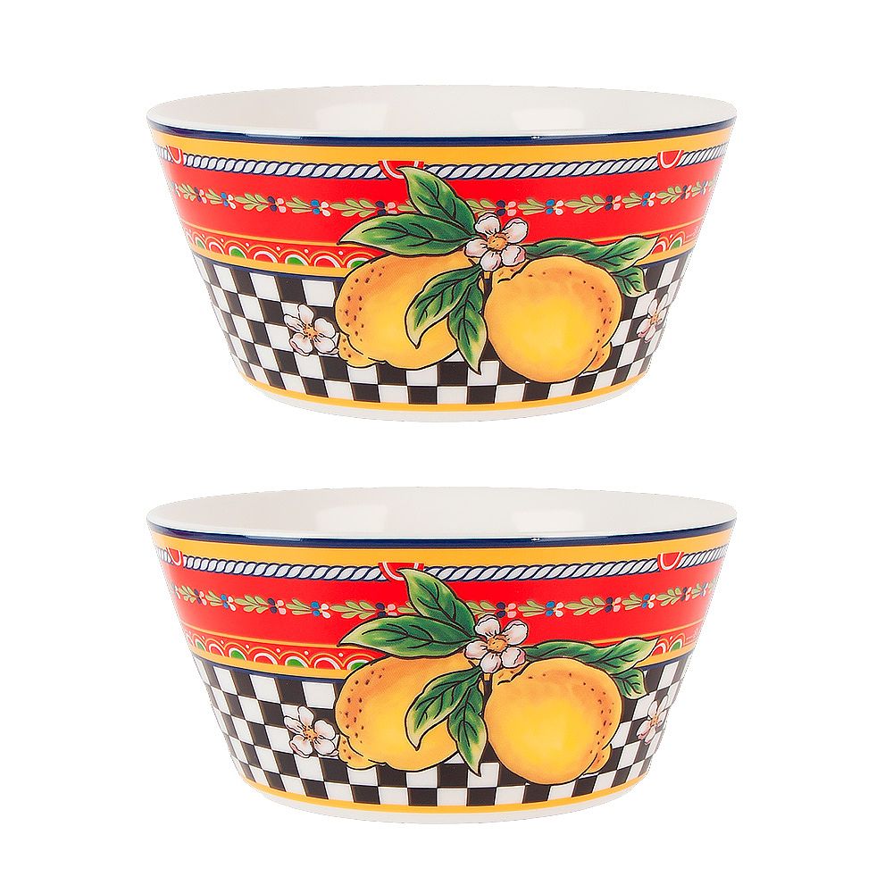 Набор салатников 2 шт "Sicilia Limone" d=14см (фарфор) (подарочная упаковка)