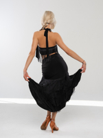 Юбка с воланом и бахромой