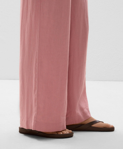 Oysho Льняные брюки прямого кроя, розовый