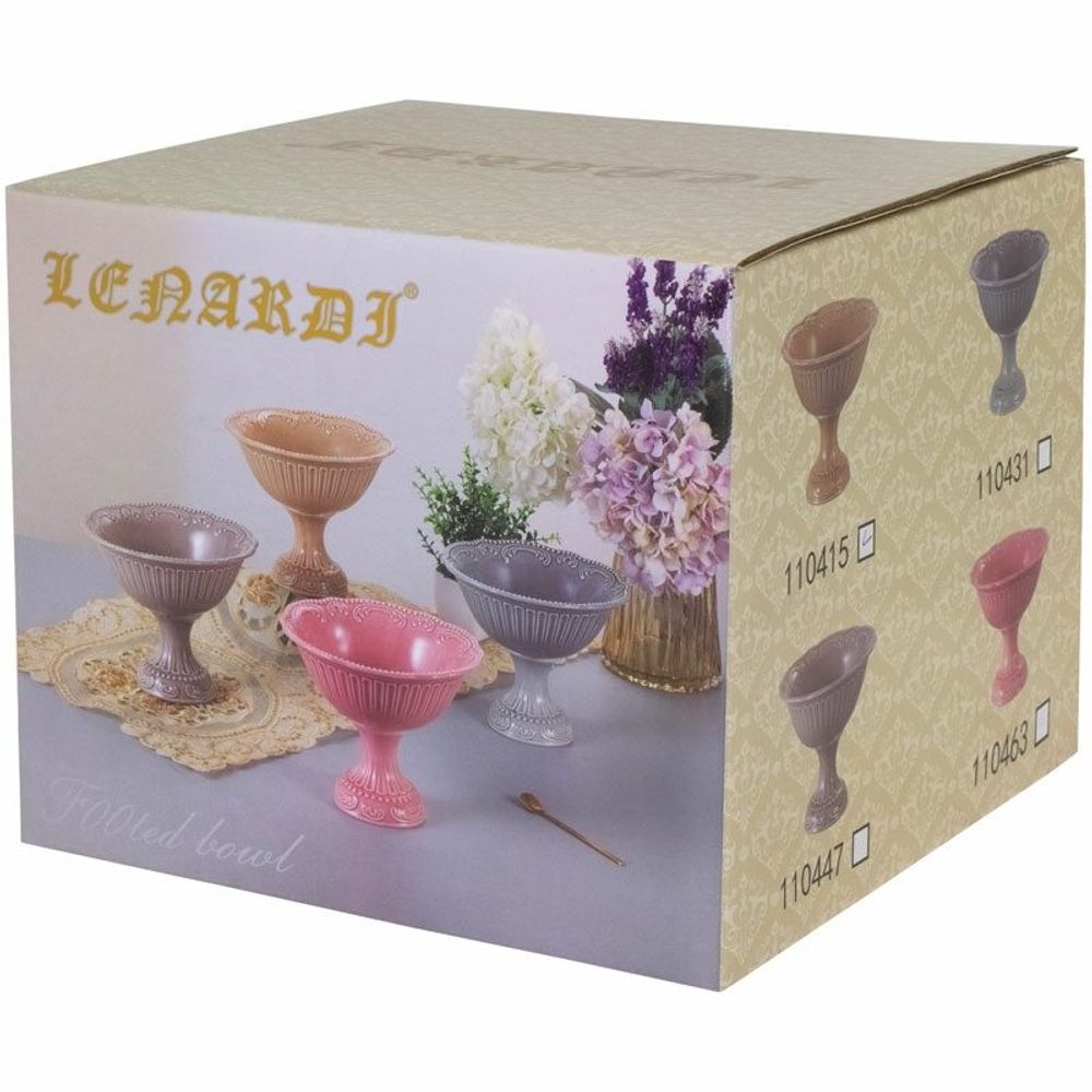 Lenardi 110415 Фруктовница на ножке 20 см БАВАРИЯ карамель в под.уп.(х8)Керамика