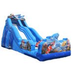 Надувная наземная водная горка «Красивые акулы», 11*4,5*6 м