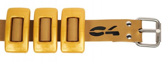 Ремень для грузов марсельский C4 Carbon Aurea gold силиконовый с пряжкой из нержавейки