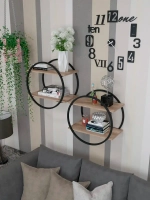 Набор полок круглых настенных черных-дуб  - ЧД