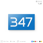 Номер на дверь 347, табличка на дверь для офиса, квартиры, кабинета, аудитории, склада, голубая 120х70 мм, Айдентика Технолоджи