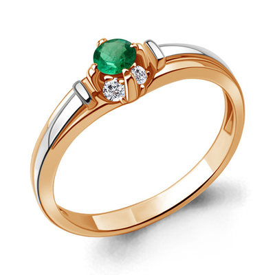 963912к Кольцо из Золота с бриллиантами, изумрудом из коллекции "Supreme"