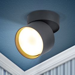 Светильник настенно-потолочный спот ЭРА OL12 GX53 SBK под лампу GX53 черный | Накладные светильники