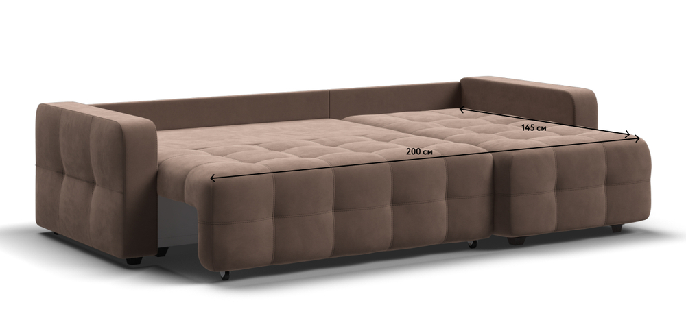 Угловой диван Денди Велюр Монолит мокко