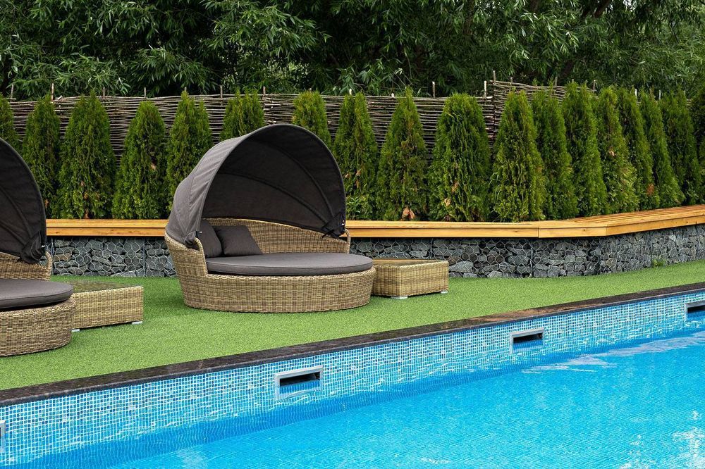 "Стильяно" плетеная кровать круглая, цвет соломенный