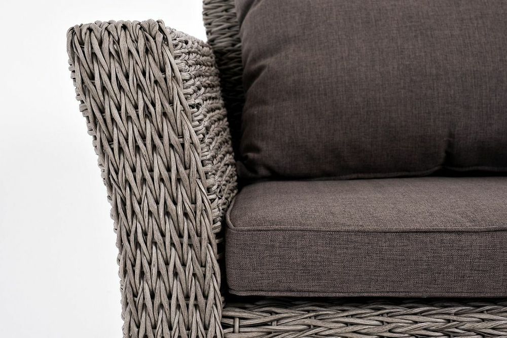 "Капучино" лаунж-зона из искусственного ротанга (гиацинт), цвет серый