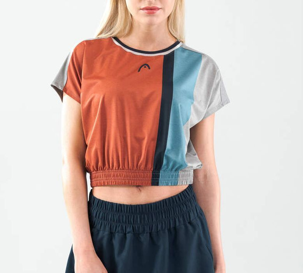 Женская теннисная футболка Head Padel Crop Top - Multikolor