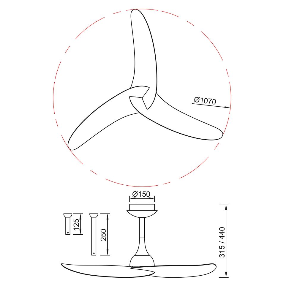 9042 Люстра-вентилятор IPANEMA III