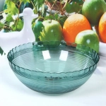 Салатник пластиковый «Мадлен» 23*9см полоски, морская волна