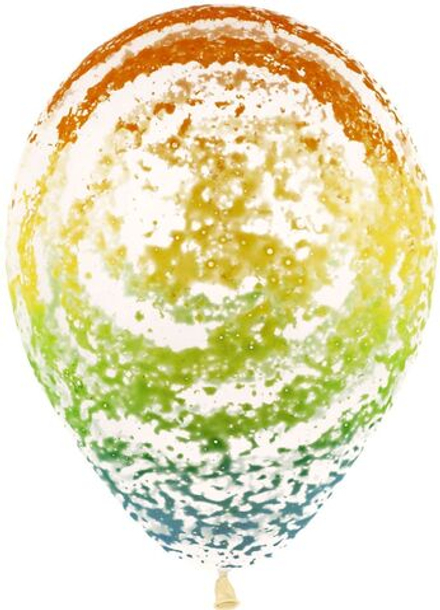 Шар (12''/30 см) Граффити, Радуга, Прозрачный (390), кристалл