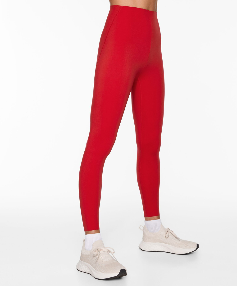 OYSHO Легинсы Compressive Core Control до щиколотки с высокой посадкой, красный