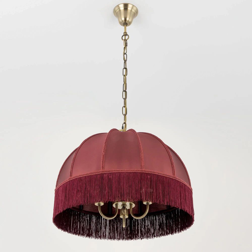 Citilux Базель CL407133 Люстра подвесная с бордовым абажуром