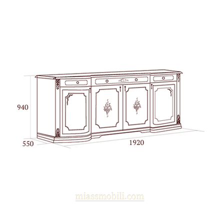 ФЛОРИАНА Комод 4-дверный