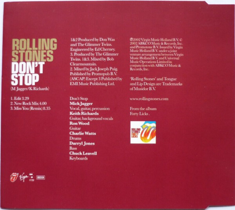 The Rolling Stones / Don't Stop (CD Single)