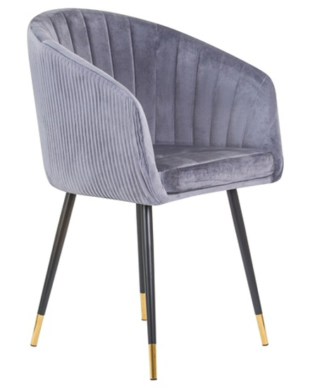 Стул обеденный DOBRIN MARY, серый велюр (1922-19)