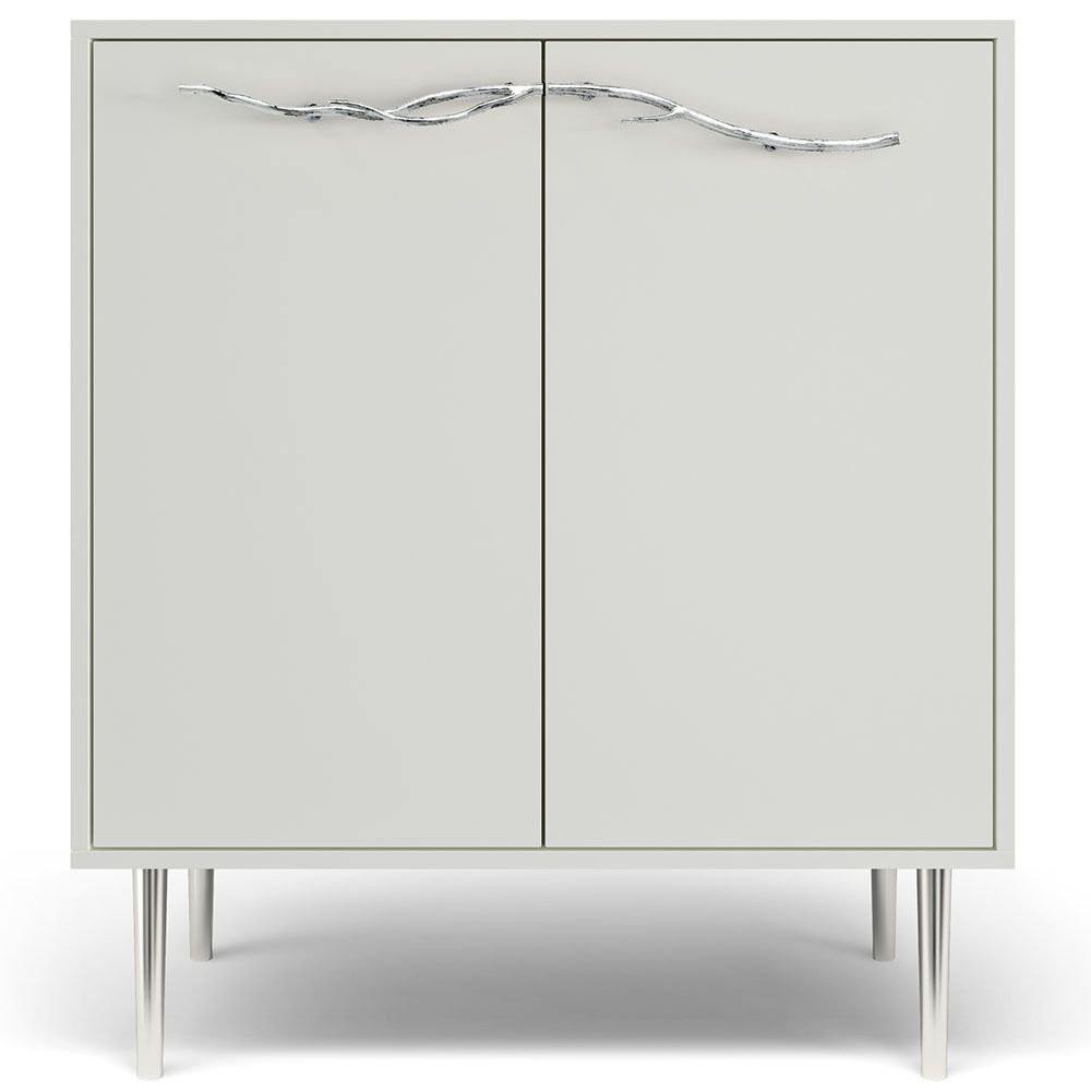 Комод Арт Колор matte Стайл Сильвер с 2 полками Белый опал матовый