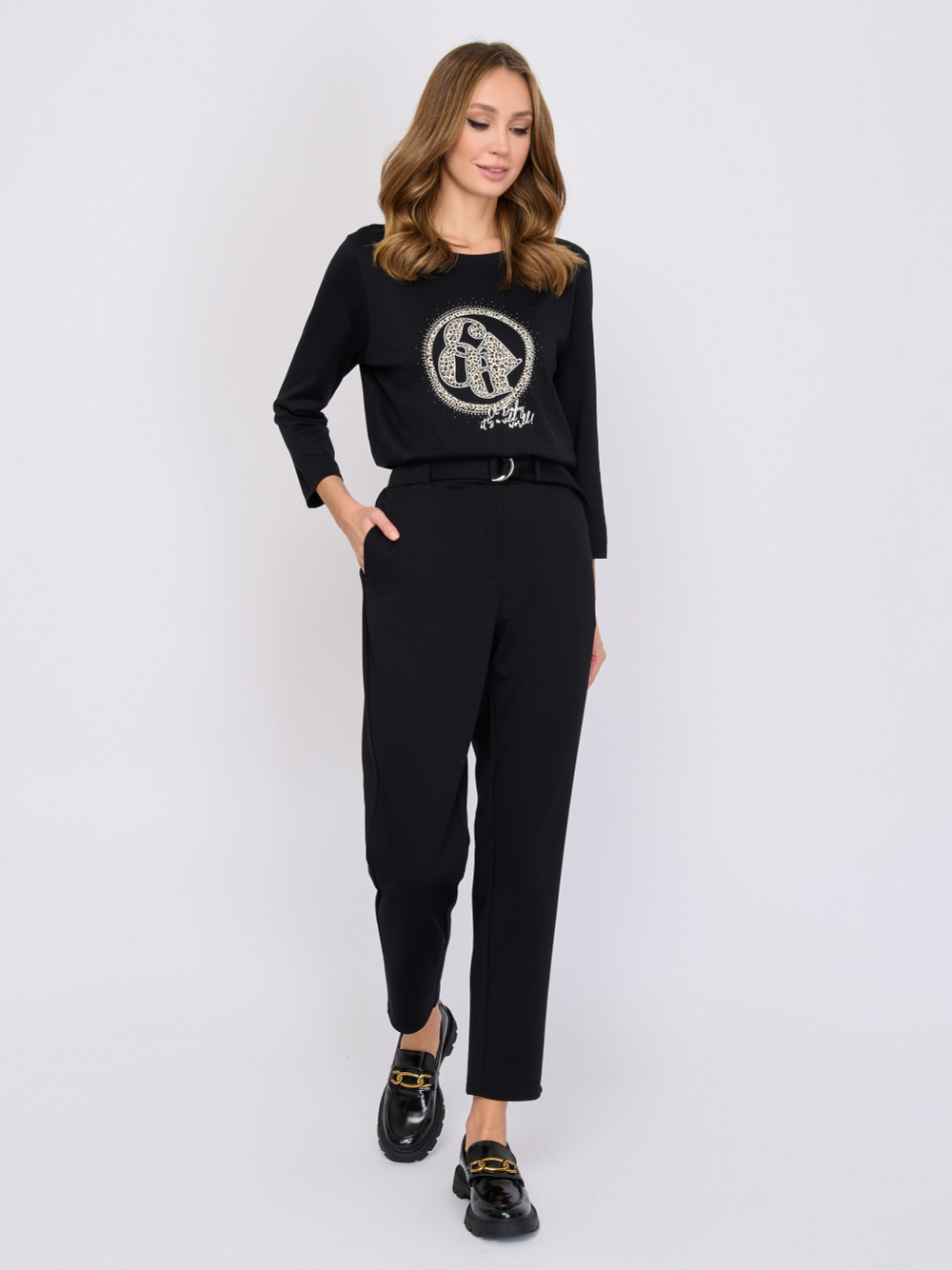 Лонгслив из хлопка и модала