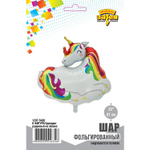 Фольгированный шар-фигура «Радужный единорог на облаке», 81 см