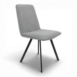 Стул "Капри" (арт. 301) велюр Бренди В22 серый, ножки черные