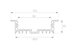 Профиль врезной алюминиевый LC-LPV-2073-2 Anod