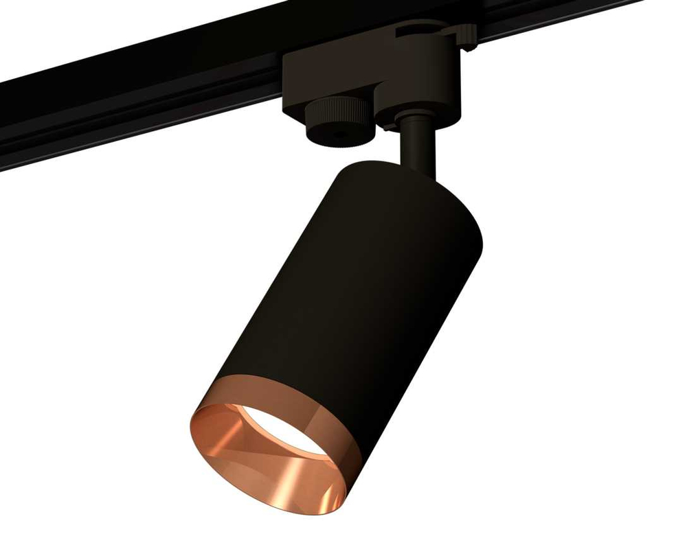 Комплект трекового светильника Ambrella light Track System XT6323065 SBK/PPG черный песок/золото розовое полированное (A2521, C6323, N6135)