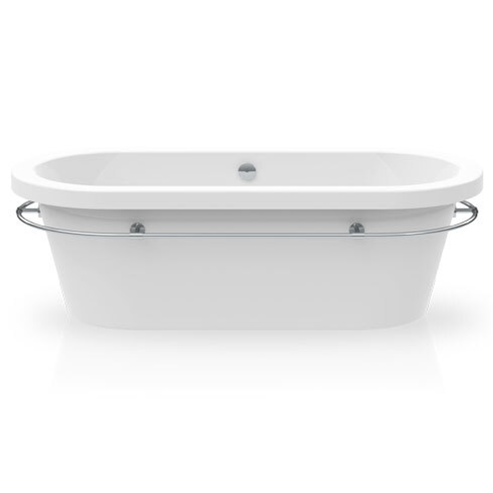 Ванна отдельностоящая ATLAS, 181х83,5, слив-перелив Click-Clack тип B, белая/хром, BT-ATLA18183FB-BNCR