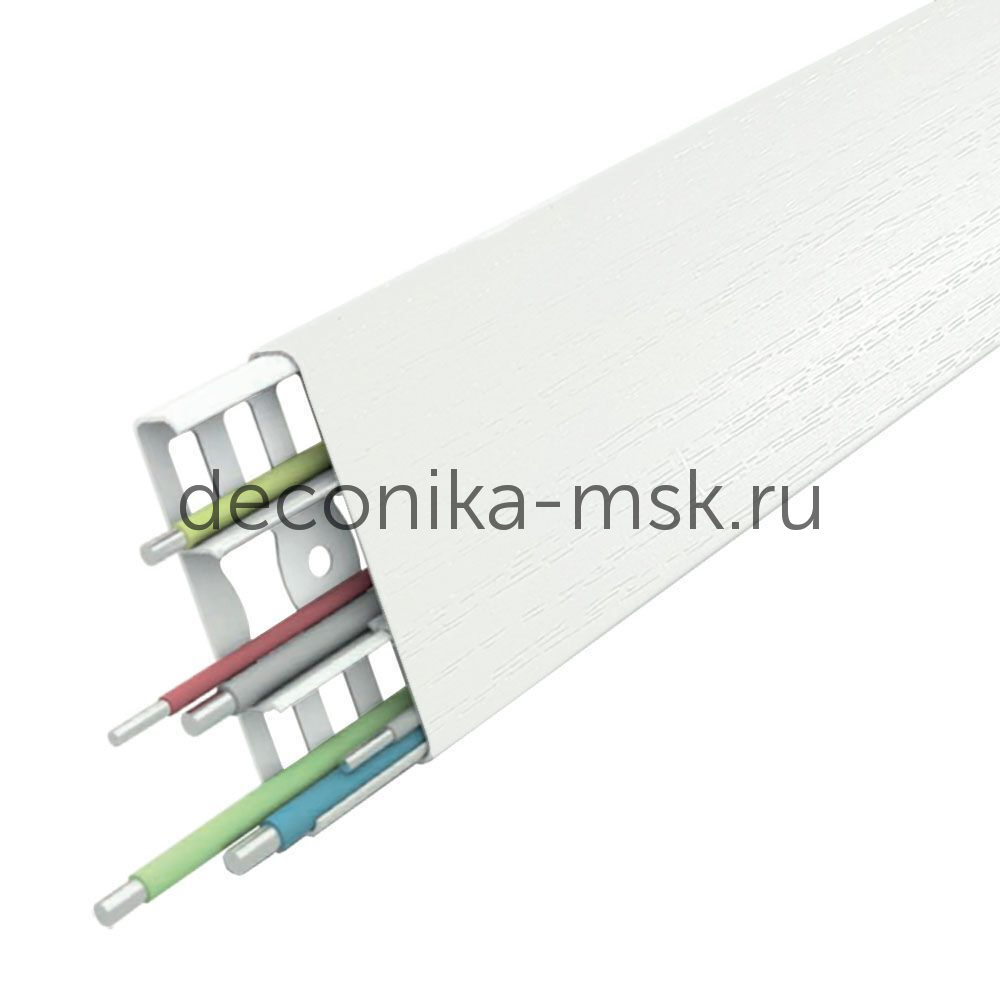 Наличник Деконика с Кабель-каналом 55мм, 001 Белый, 55x12x2200 мм, Deconika