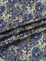 Жаккард хлопок с п/э и люрексом Etro голубой с песочным пейсли