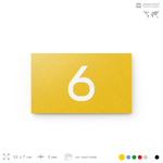 Табличка с номером 6 на дверь квартиры, для офиса, кабинета, аудитории, склада, желтая 120х70 мм, Айдентика Технолоджи