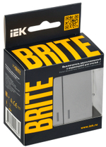 BRITE Выключатель 2-клавишный с индикацией для отелей 10А ВС10-2-9-БрА алюминий IEK