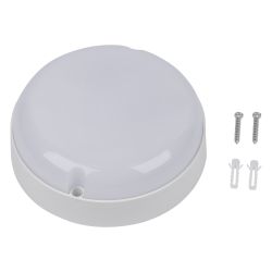 ULW-Q243 12W-4000К-NL SENSOR IP65 WHITE Светильник светодиодный влагозащищенный. с датчиком освещенности и движения. Дежурный-основной режимы. Круг. Белый свет4000K. Диаметр 135мм. Белый. ТМ Volpe