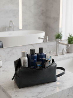 Несессер классический из натуральной кожи (чёрный)