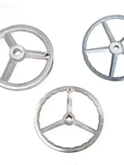 Маховик чугун 125х14х5мм (Dxdxb) с 3-мя спицами, с ручкой М8