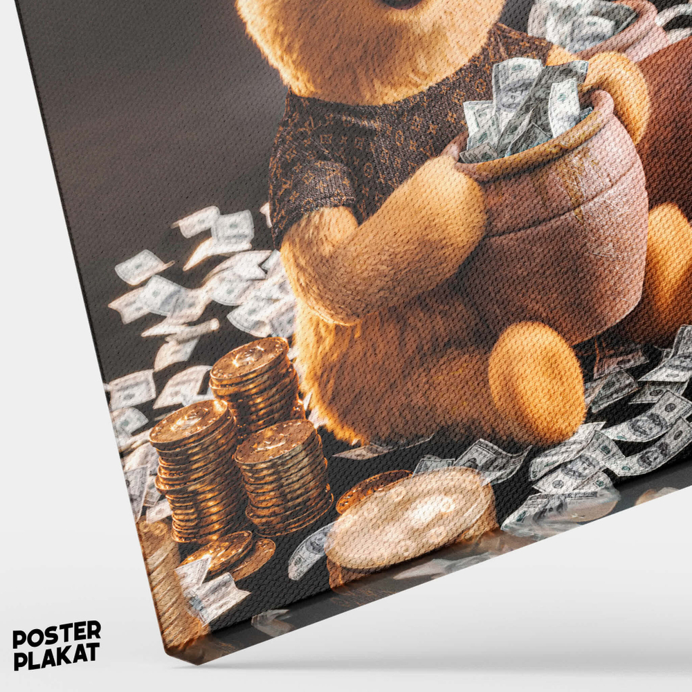 Картина для интерьера Винни Пух / Winnie-the-Pooh на холсте, персонаж мультфильма, холст с печатью на подрамнике, на стену, Постер Плакат