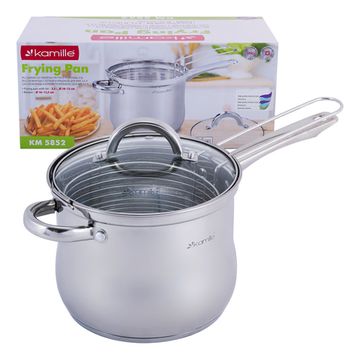 Кастрюля с сеткой для фритюра 3,5 л. из нержавеющей стали Kamille KM-5852