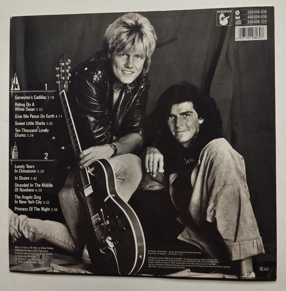 Винтажная виниловая пластинка LP Modern Talking In The Middle Of Nowhere The 4th Album (Germany 1986)