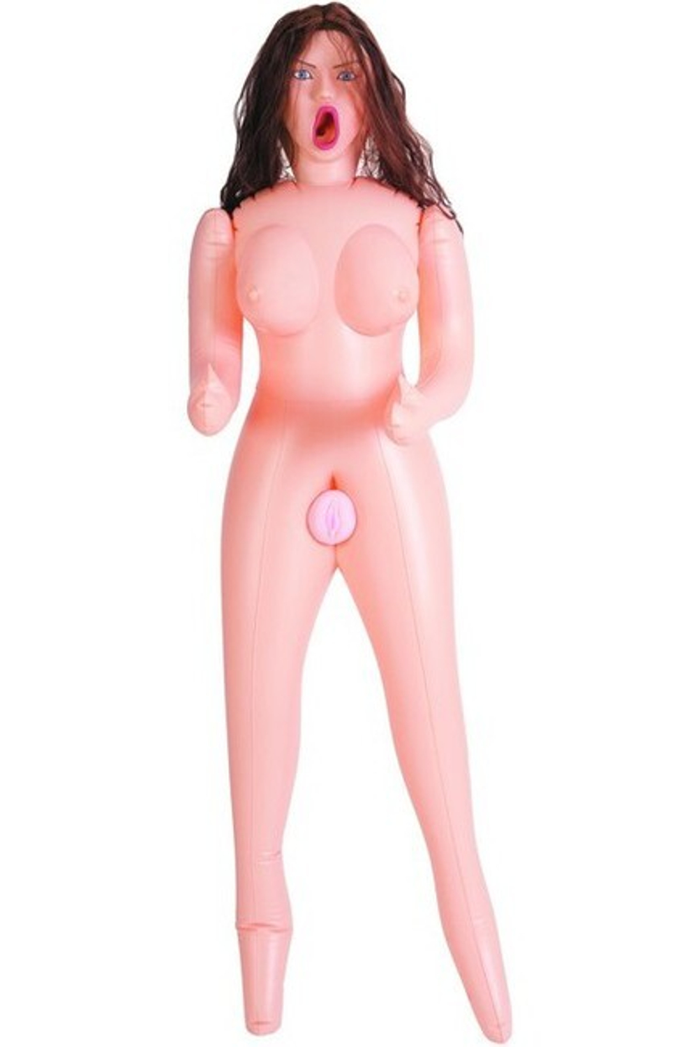 Большегрудая брюнетка с реалистичной вагиной Dolls X (3 отверстия) (Цвет: светлокожая)