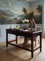 Стол письменный, 140х65х84, Джоли, компьютерный, с ящиками, массив березы, красный, MAKOSA