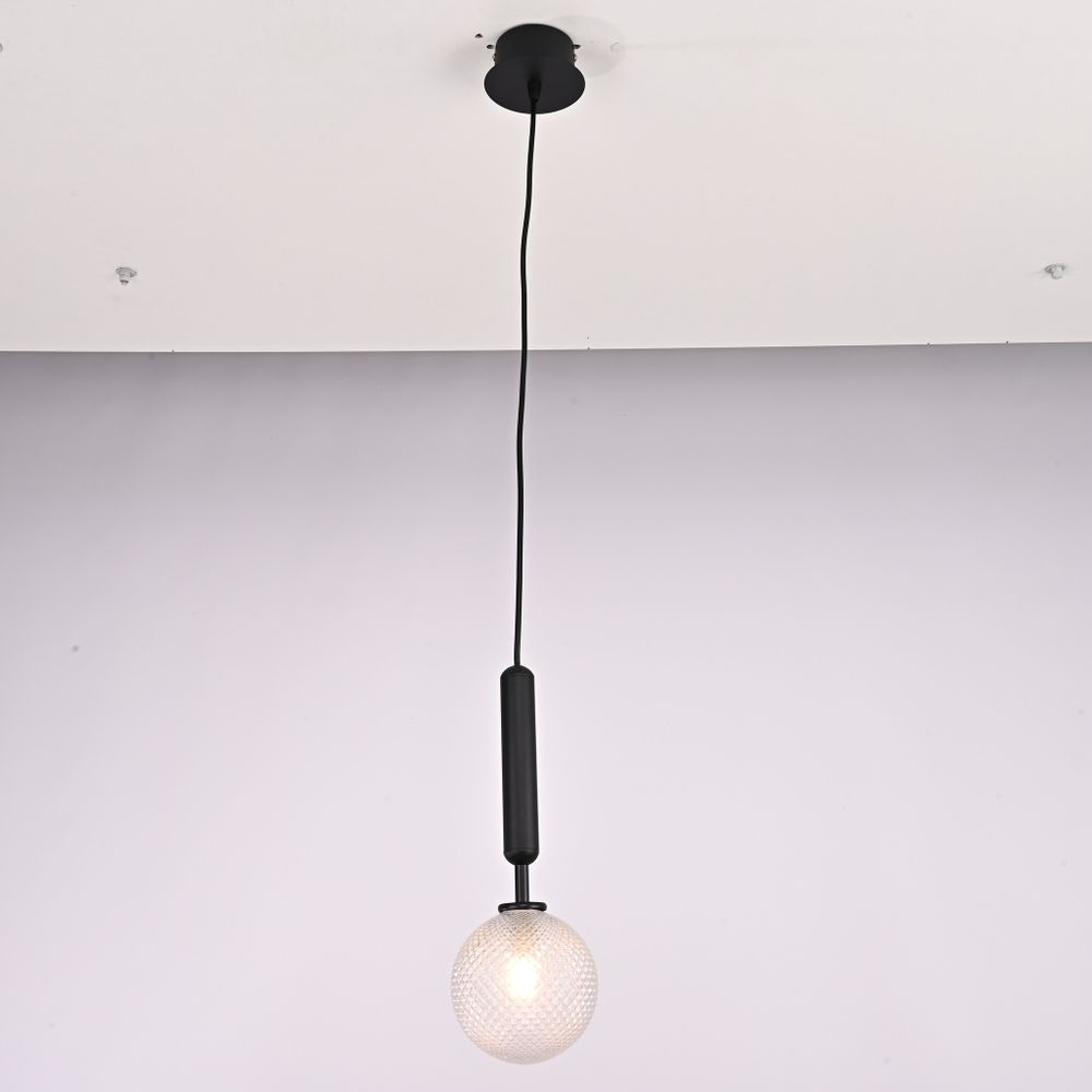 Подвесной светильник RAFFIN Black/Transparent